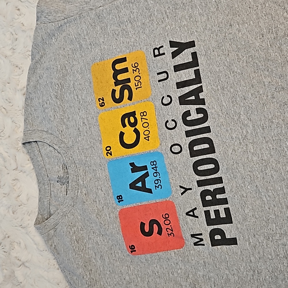 'Sarcasm may occur periodically' graphic print tee XL and 2XL short sleeve gray - Picture 6 of 6